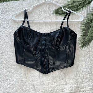 shein leather bustier top